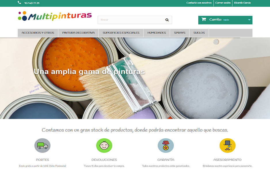 Diseño tienda online prestashop multipinturas